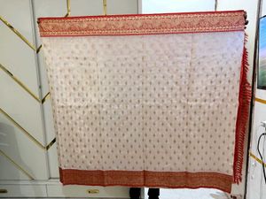 Bengali Traditional White-red Saree