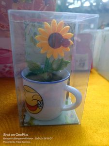 Ceramic Smiley Cup With Flowers
