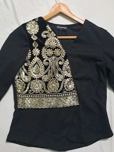 Embellished Black Top