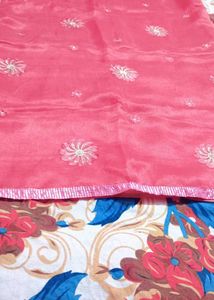 Elegant Pink Floral Embroidered Dupatta