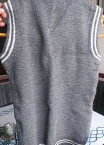 Two V Neck Kironiknit Grey Sleeveless Sweaters