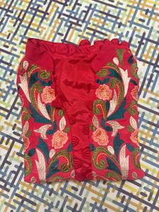 Red Embroidered Kurti