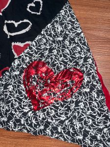Heart Print y2k it girl long too or mini Dress
