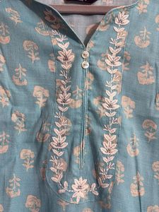 Elegant Blue Printed Kurta