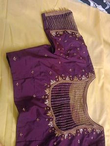 Excellent Aari Work Blouse With Saree