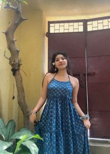 Stylish Blue Printed Sundress