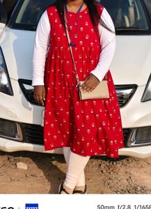 Red Paisley Print Dress