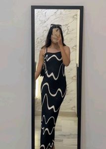 Stylish Black & White Maxi Dress