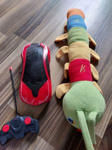 Car Set And  CATERPILLAR SOFT TOY