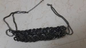 Party Wear With denim Or Dress .gunmetal Necklace