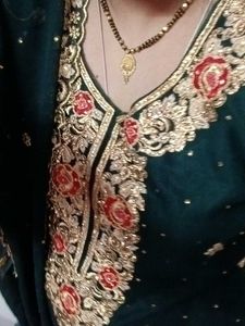 Elegant beads stone georgette with chudi dar Salwa