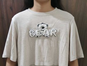 Cute Bear Graphic Crop Top
