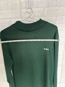 ZARA POLO NECK DARK GREEN TSHIRT