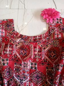 Red Paisley Print Kurta with Bell Sleeves🎀✨