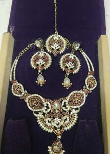Elegant Red &amp; Gold Jewelry Set