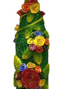 Decorative Clay Work On Bottle