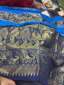 Blue Saree with Blouse Piece