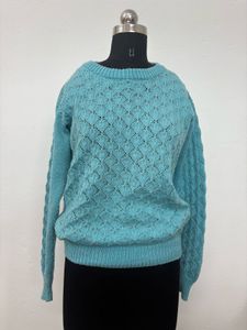 Stylish Blue Knit Sweater