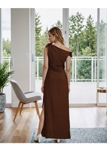 Elegant Brown Maxi Dress