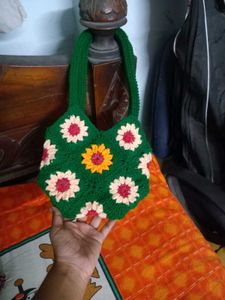 Crochet Floral Granny Square Bag