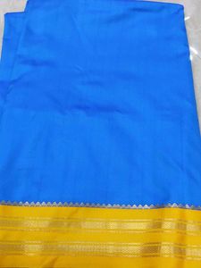 Silk Saree Blue And Yellow