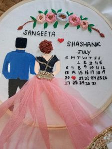 Handmade Embroidered Celebration Hoop