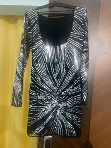 Embellished Black Party Dress
