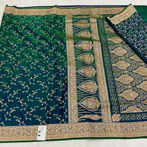 Banarsi Saree With Work Brocade Blouse