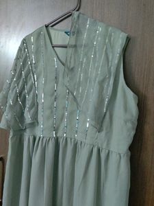 Plus Size Grey Colour Party Dress