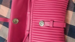 Pink Pleated Clutch/Sling