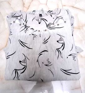 Abstract Print Long Sleeve Tunic