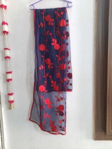 Red Floral Dupatta