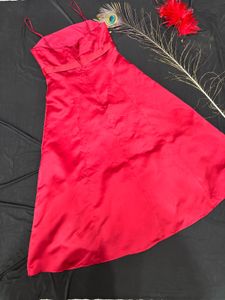 Bold Red Midi Gown Dress