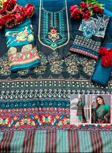 Unstitched Cotton Dress Material New Pattern
