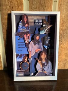 Billie Eilish collage paper shadow box