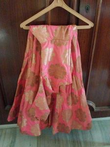 Pink &amp; Gold Ethnic Skirt &amp; Top Set