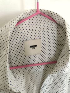 Max Full Sleeves White Shirt With Polka Dots