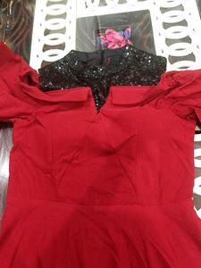 Mini Party Wear Dress With Sequin Work