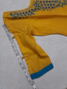 Mustard Suit Set With Banarasi Dupatta