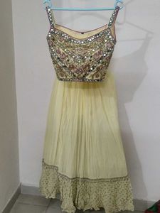 Yellow-pink Lehenga Choli Set with Dupatt