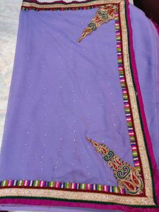 🪻Beautiful Work Pattern Lavender Colour Saree