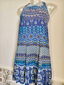 Blue Patterned Sundress for Medium/ Large Size