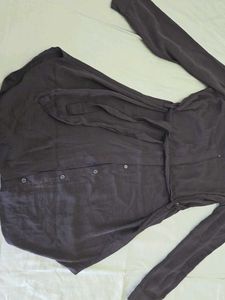 Chic Black Midi Shirt Dress