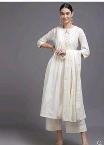 Elegant White Embroidered Kurta Set