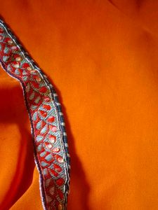Orange Leaf Print Fabric