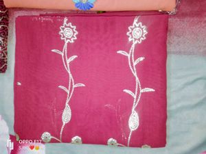 Beautiful Trendy Purple, Orange &amp; 2 Magenta Saree