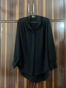 Chic Black Button-Down Top