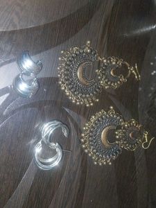 Earring Set - oxidized and silver