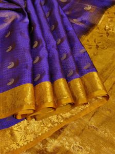 Purple &amp; Gold Kanchipuram Silk Saree