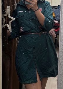 Green Shirt Dress